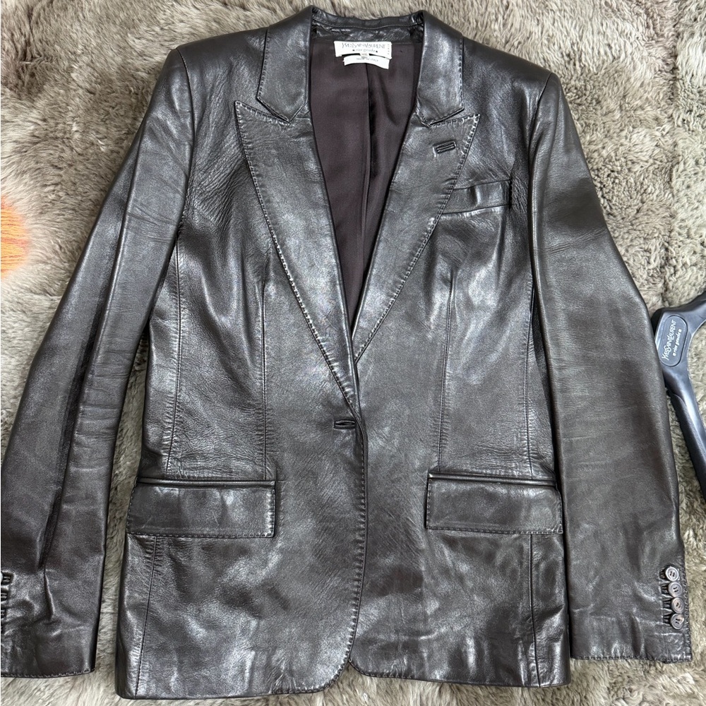 YSL Women's Leather Blazer Jacket